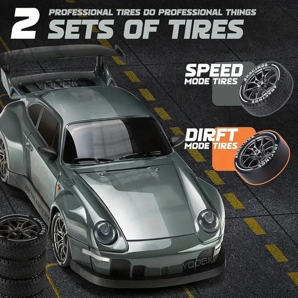 Dyzi Remote Control Drift Car LED Lights High-Speed 4WD Rechargeable Toy