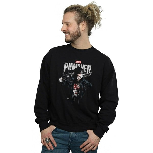 Marvel Mens The Punisher TV Series Frank Castle Sweatshirt - Black