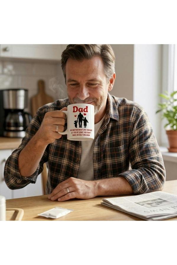Dyzi Dad Funny Mug No Matter What Life Throws Ceramic Coffee Cup
