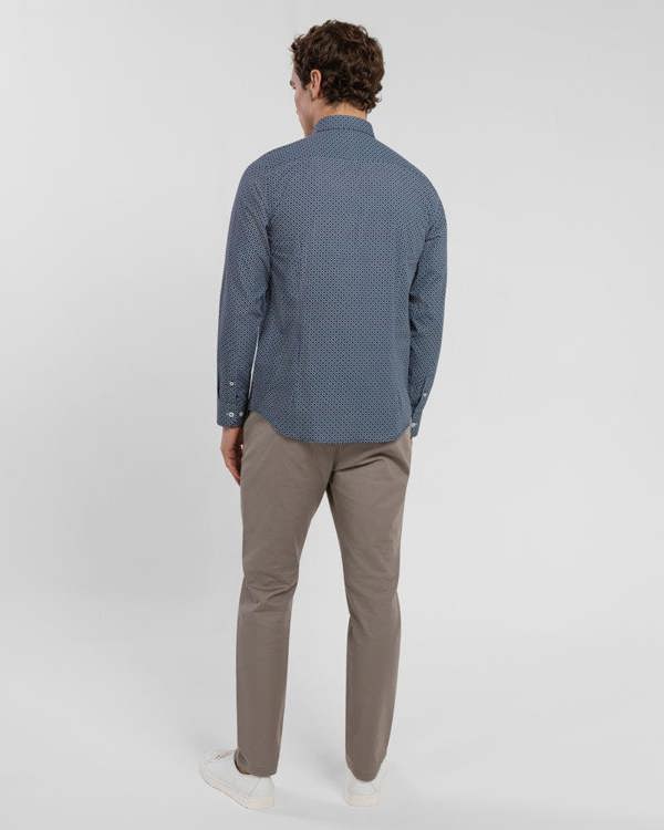 Steel & Jelly Limited Edition Navy Geometric Slim Fit Shirt