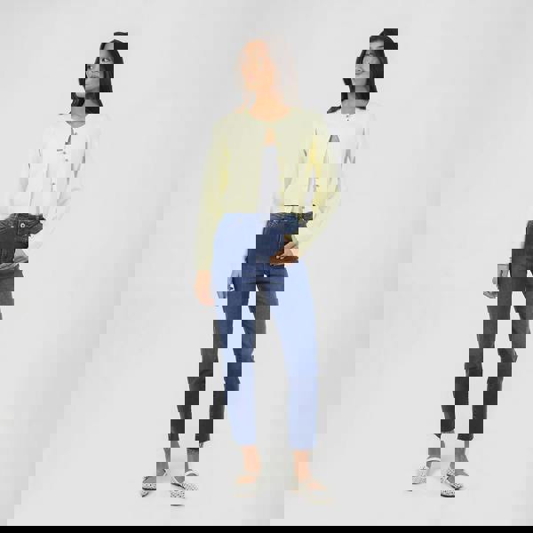 Brave Soul Mid Blue High Waist Raw Hem Mom Jeans - Mid Blue Image 3