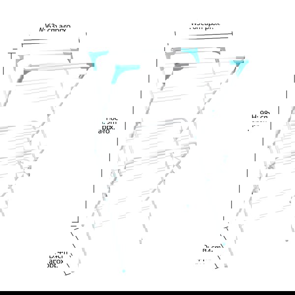 JVL Freestanding 2 Tier Clothes Drying Airer, White