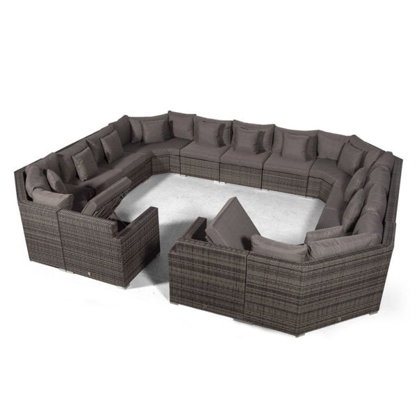 Giardino Santorini Modular 13 Seat Rattan Conversation Set With 2 Coffee Tables