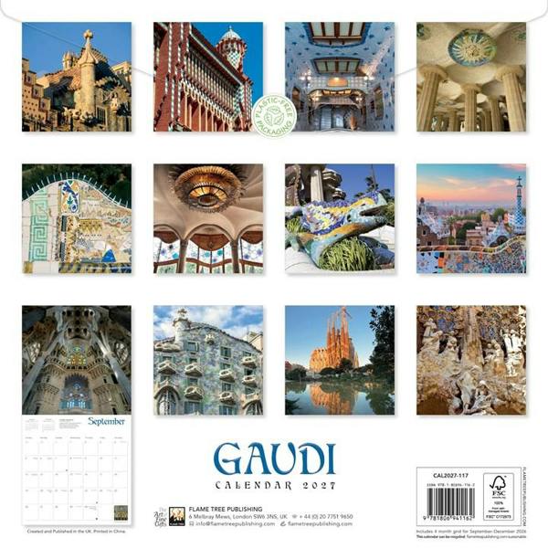 Gaudi Calendar 2027, Wall Calendars, Month To View, Art, Gift