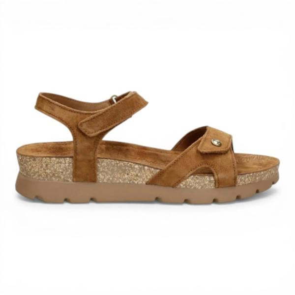 Panama Jack Sulia B26 - Women’s Wedge Brown Suede Leather Sandals