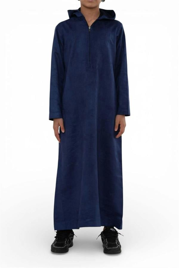 Infinity Leather Kids Boys Hooded Eid Moroccan Jubba Robe Ramadan Eid Thobe - K-HM12