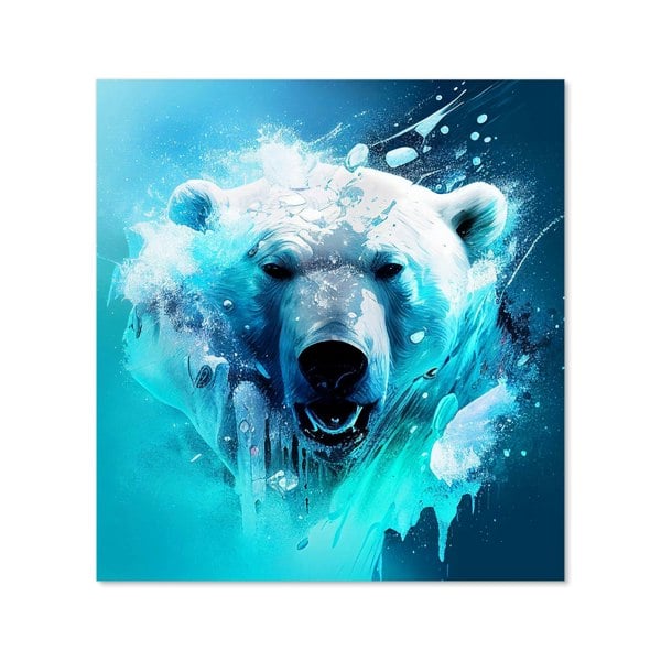 Warren Reed - Designer Polar Bear Face Splashart Kitchen Splashback