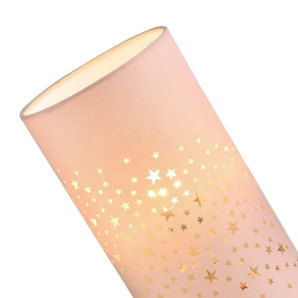 Contemporary Stars Decorated Children/Kids Blush Pink Cotton Bedside Table Light Image 2