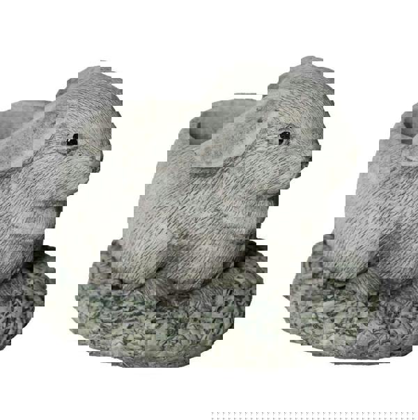 Charming Stone Cast Rabbit Planter for Flowers or Herbs