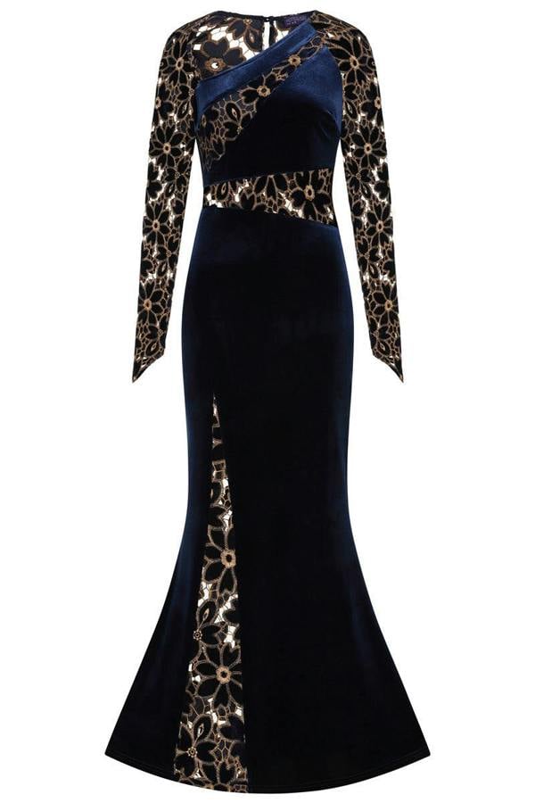 HotSquash Velvet Embroidered Gown