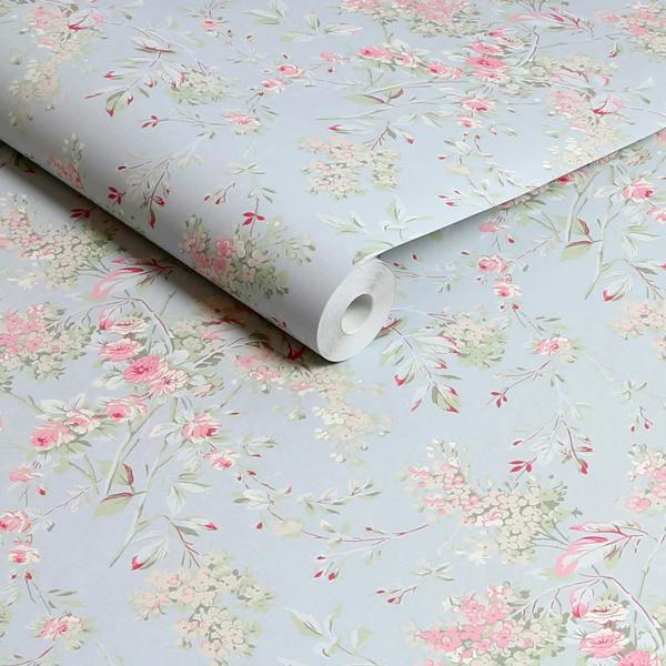 Shabby Chic Rachel Ashwell Chelsea Wallpaper | Blue
