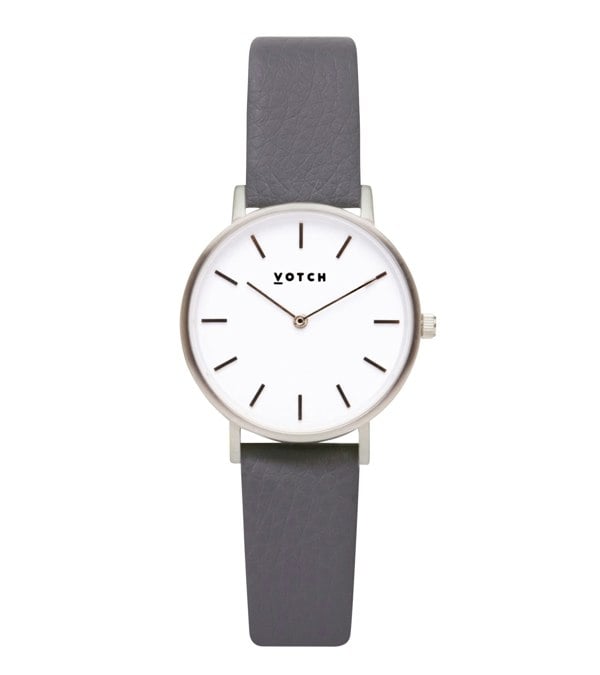 Votch Silver & Slate Grey Watch | Petite