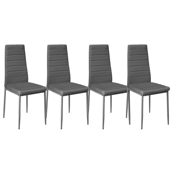 Set of 4 Leather Upholstered Dining Chairs with Metal Legs Dining Chairs Living and Home