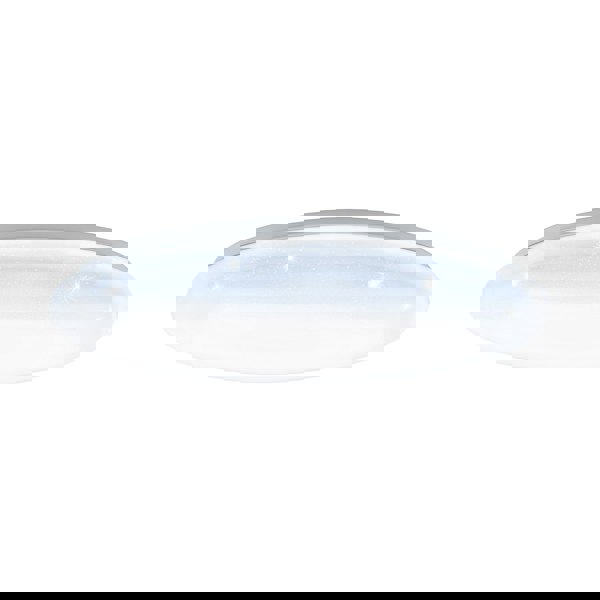 Flush Ceiling Light White Shade White Plastic With Crystal Effect Bulb LED 40W Loops