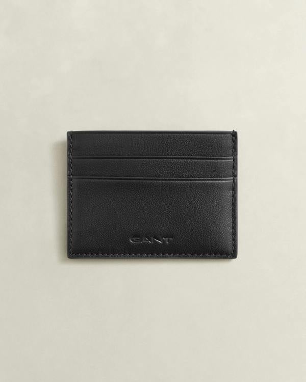 GANT Mens Leather Card Holder - 5 Black | CHO | Designer Mens Wallets
