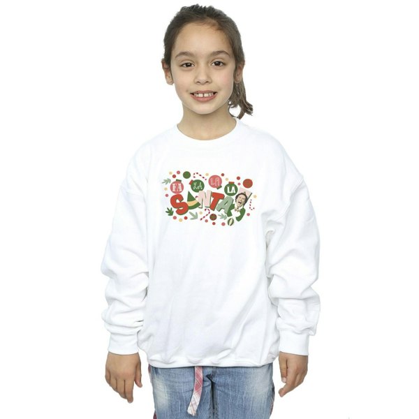 Elf Girls Santa Fa La La Sweatshirt - White