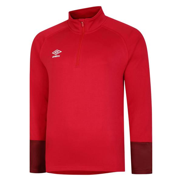 Umbro Childrens/Kids Total Training Quarter Zip Track Top - Vermillion/Biking Red/Black - 
