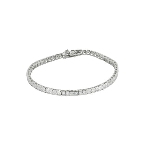 Spero London Sterling Silver Square Rectangular Tennis Bracelet