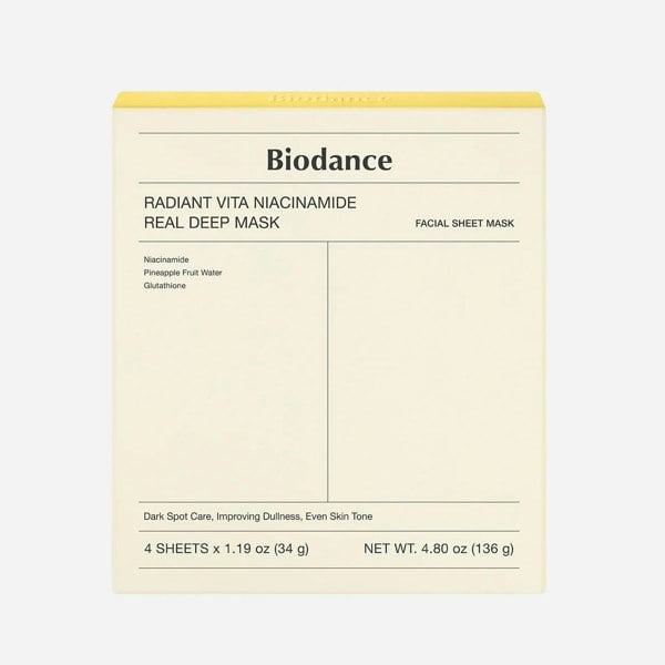 BIODANCE Radiant Vita Niacinamide Real Deep Mask Sheet 1Box