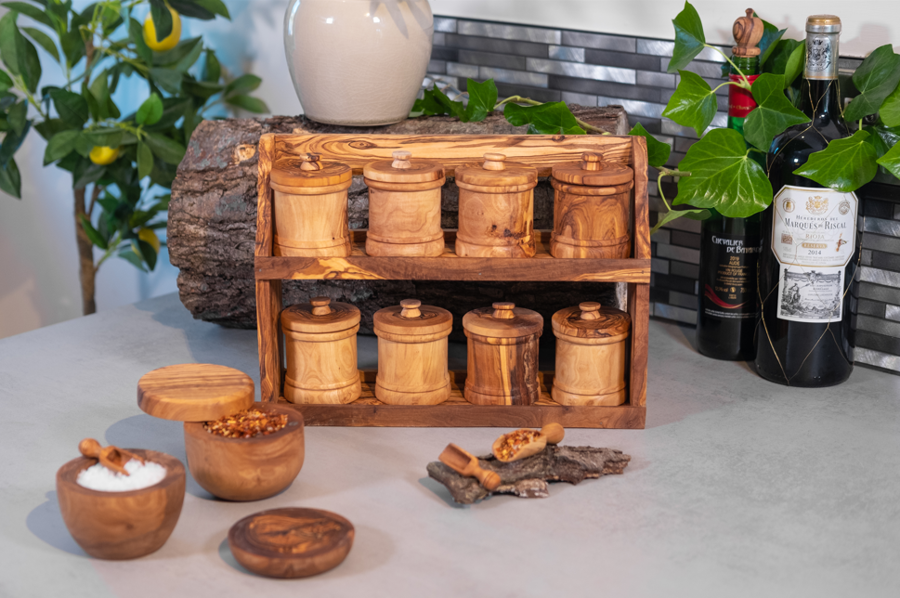 Verano Spanish Ceramics Olive Wood - Spice Rack