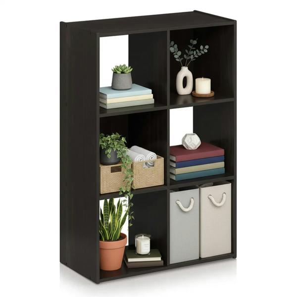 WALPLUS Durable Pelli Cubic Storage Cabinet, 3x2, Espresso for Bedroom