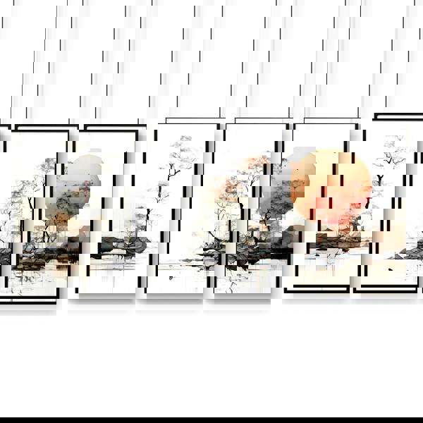 Living Room Wall Decor | Set of 3 Asian Inspired Wall art Prints