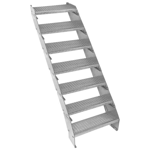 Monstershop Adjustable 7 Section Galvanised Staircase - 600mm Wide