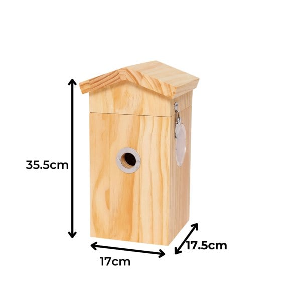 Callow Retail Pine smart bird house and Camera with Solar Panel