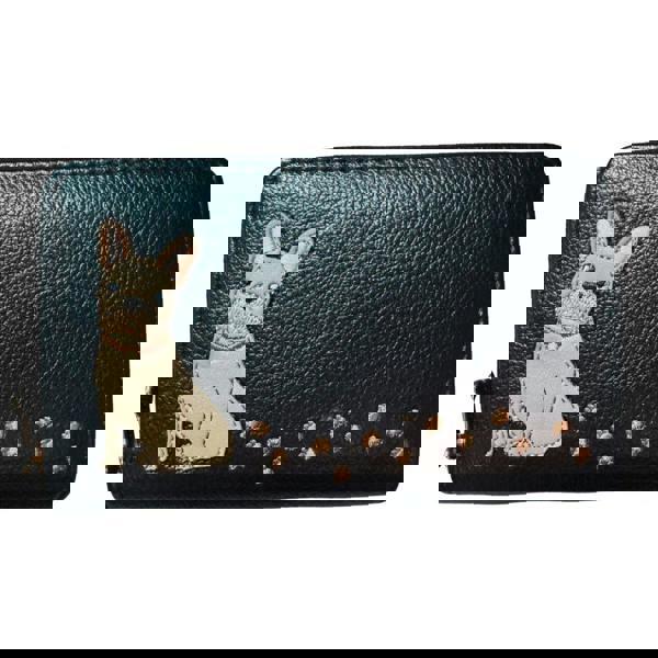 Fores Collection Embroidered Dog Zip-Around Card & Coin Purse