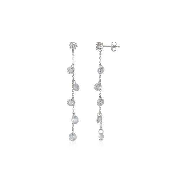 Spero London Drop Crystal Sterling Silver Earrings