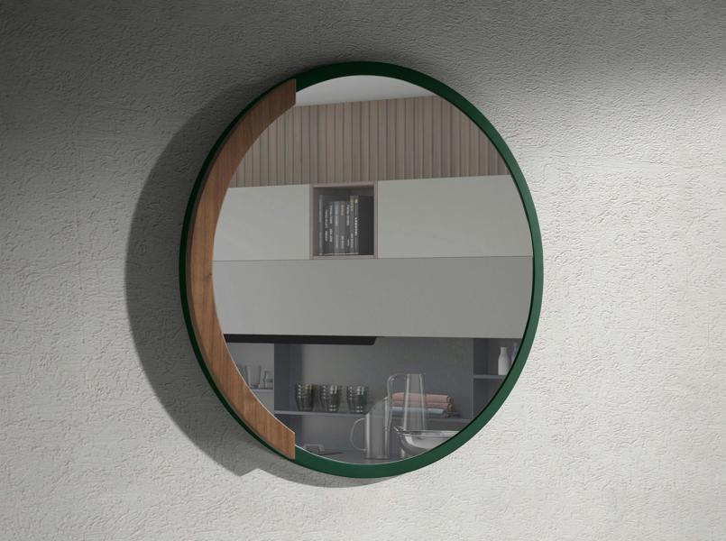 Angel Cerdá Espejo pared redondo madera MDF Verde 3247