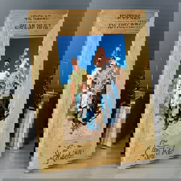 Personalised Memento Company Personalised Our Adventures 5x7 Oak Finish Photo Frame