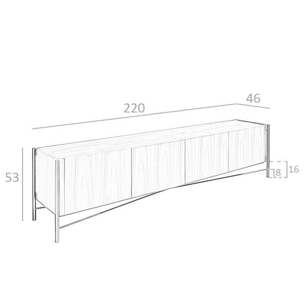 Angel Cerdá TV stand walnut and dark steel 3240