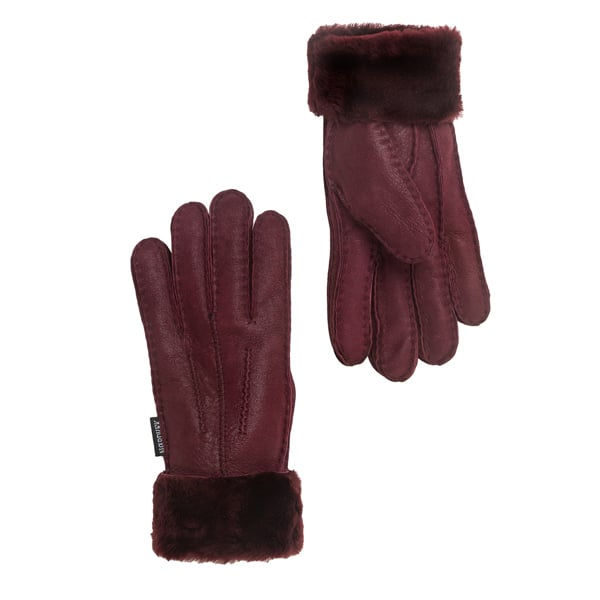 Nordvek Womens Sheepskin Gloves With Fur Cuff