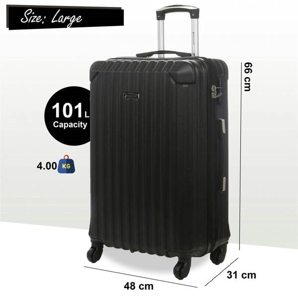 Snowball Hard Shell ABS 4 Wheels Luggage Travel Cabin Suitcase Set