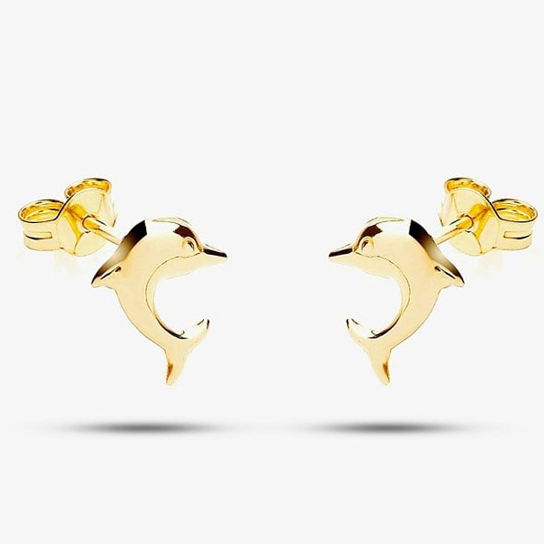 T. H. Baker 9ct Dolphin Stud Earrings 1-55-0251