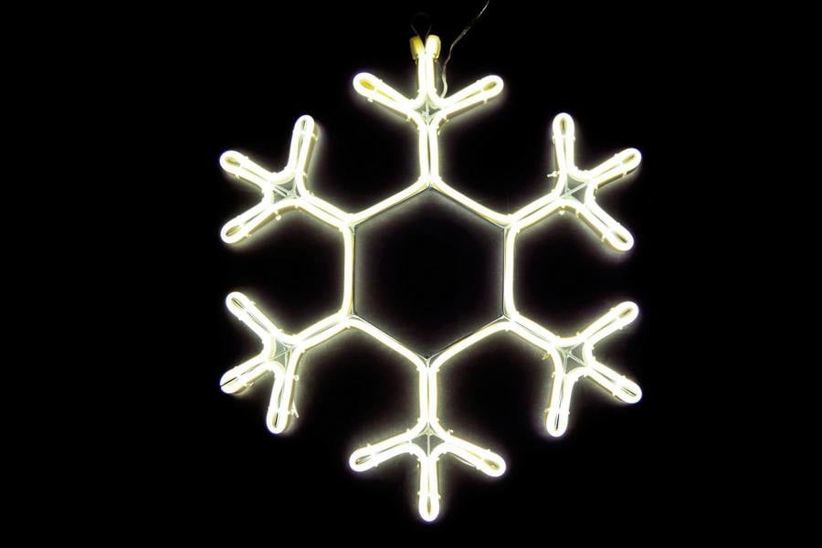 4cm Snowflake Neon Effect Rope Light with 90 Cool White LEDs for Indoor or Outdoor Display image 6