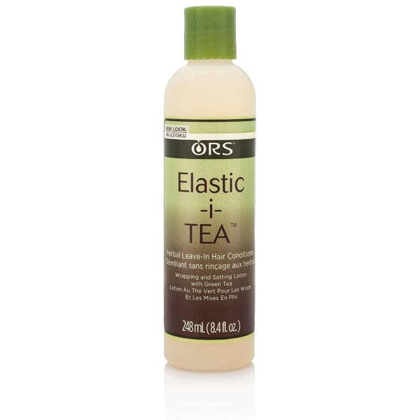 ORS Elastic i-Tea hair conditioner bottle on a white background