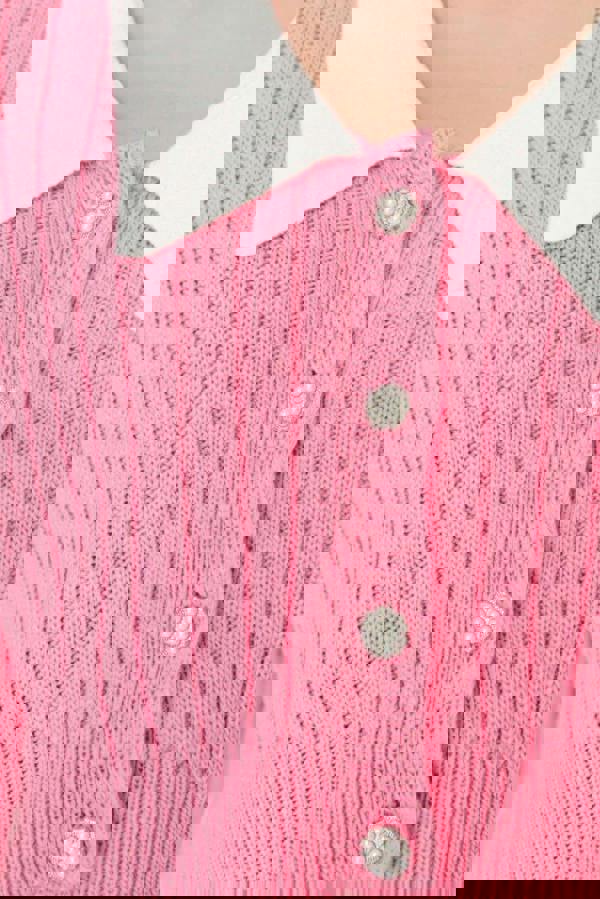 WOVCOR Super Crop Shirt Garnish Knit Cardigan