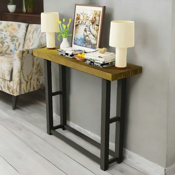 Rafaelo Mobilia 100CM Wide Narrow Console Table Industrial Style