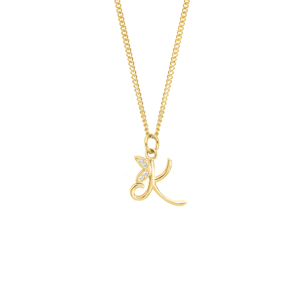 Say It With Dainty Winged Initial Charm Necklace - Sterling Silver