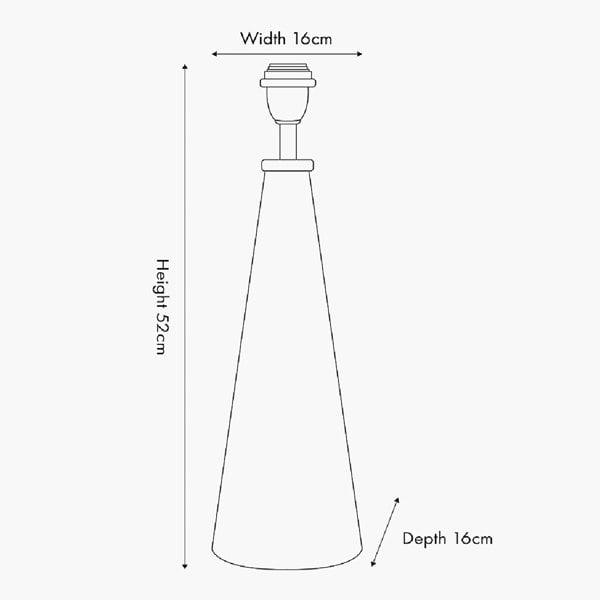 Beetlejuice Black and White Striped Conical Lamp - dimensions