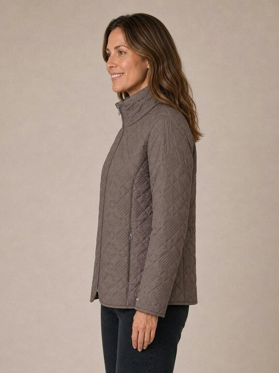 PennyPlain Diamond Quilt Jacket - Mink