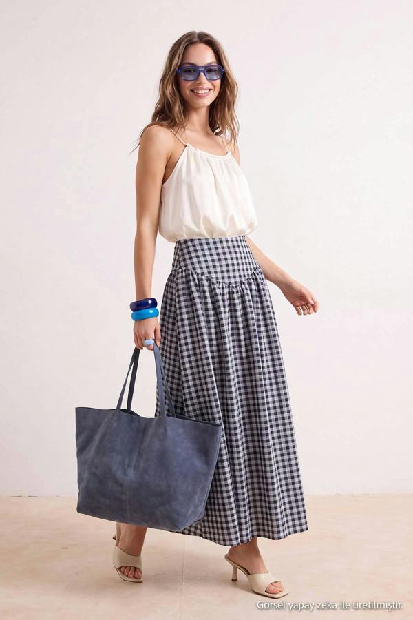 High Waist Ruffle Hem Maxi Skirt