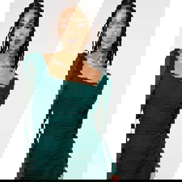 Pink Vanilla Long Sleeve Mesh Mini Dress