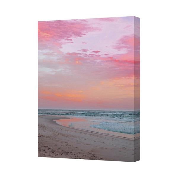 Benjamin Tate Design Sunset Beach Canvas Print Ocean View Wall Art Decor