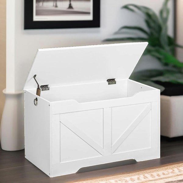 Rafaelo Mobilia Kids Wooden Storage Box White