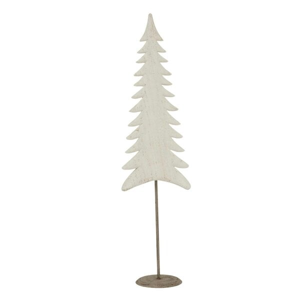 Hill Interiors White Washed Pine Tree Christmas Decoration - White/Black
