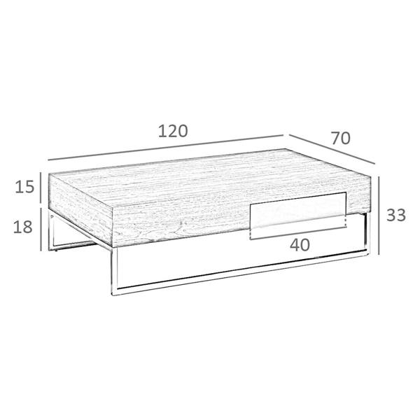 Angel Cerdá Rectangular coffee table walnut and chrome-plated steel 2057