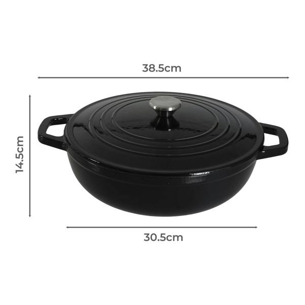 Toque Cast Iron Enameled Dutch Oven Bread Baking Casserole Pot Self-Basting Lid